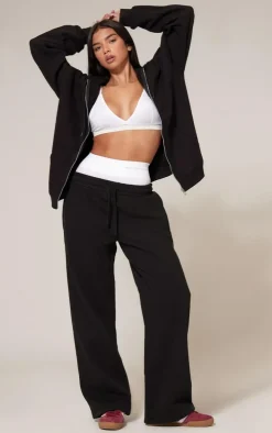 Black Premium Wide Leg Sweat Sweatpants