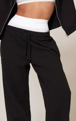 Black Premium Wide Leg Sweat Sweatpants
