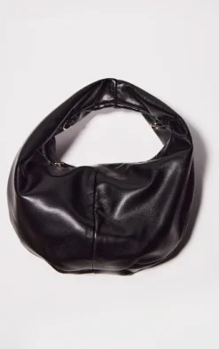 Black PU Round Mini Grab Bag