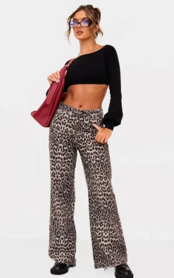 Black Rib Knit Crop Top