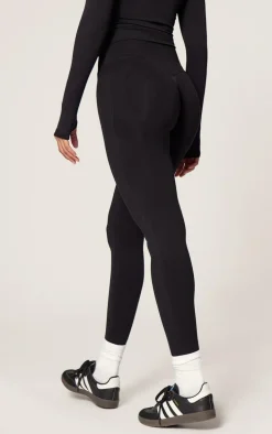 Black Ruched Bum Seamless Leggings