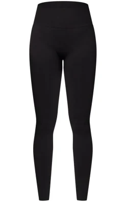 Black Ruched Bum Seamless Leggings