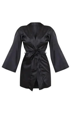Black Satin Robe