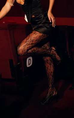 Black Satin Rose Detail Mini Skirt