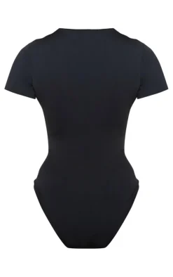 Black Scuba Zip Up Swimsuit