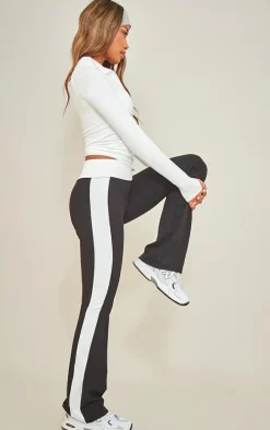Black Sculpt Contrast Panel Yoga Pants