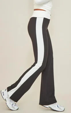 Black Sculpt Contrast Panel Yoga Pants
