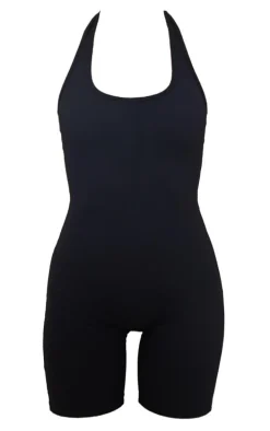 Black Sculpt Halterneck Mini Unitard