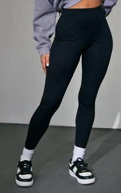 Black Sculpt Rib Leggings