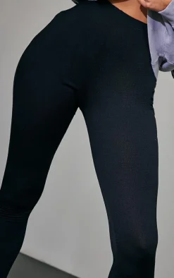 Black Sculpt Rib Leggings