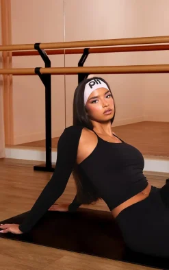 Black Sculpt Strappy Back Gym Vest