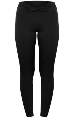 Black Sculpt Twist Front Gym Legging