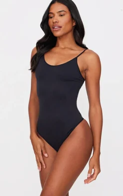 Black Shapewear Thong Bodysuit