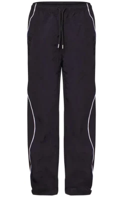 Black Shell Side Stripe Track Pants