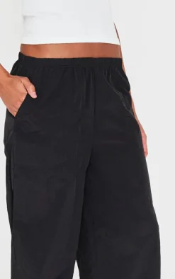 Black Shell Wide Leg Pants