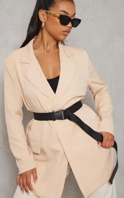 Black Slider Buckle Tape Belt