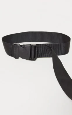 Black Slider Buckle Tape Belt