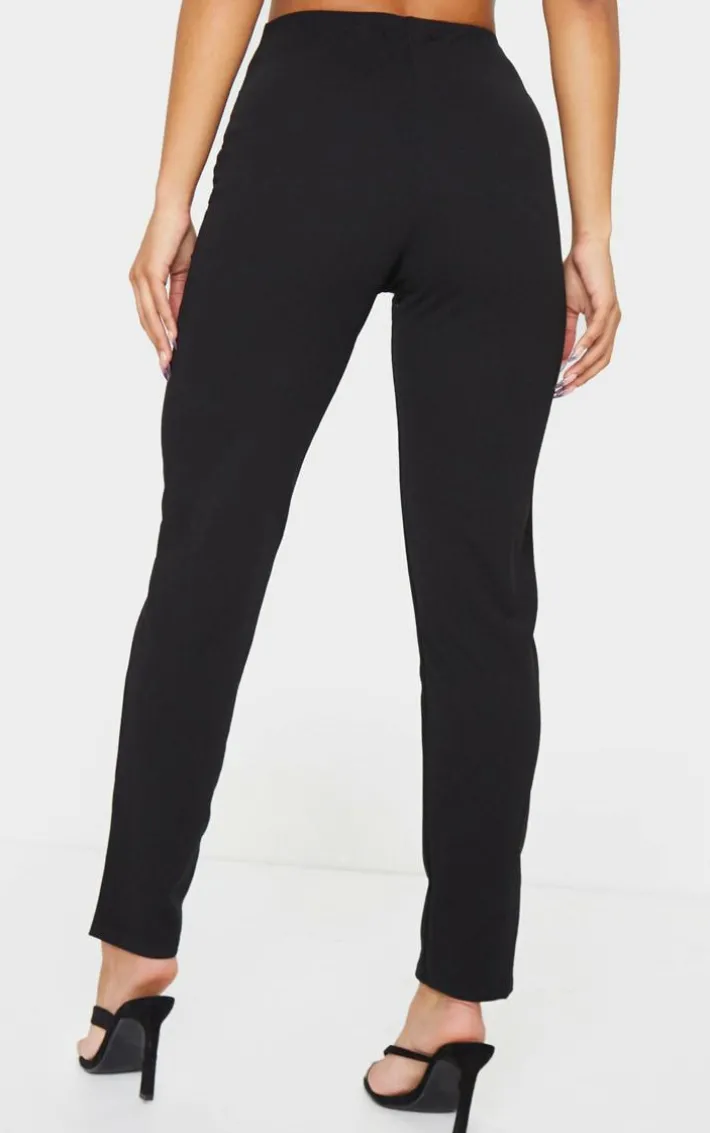 Black Slim Leg Crepe Pants