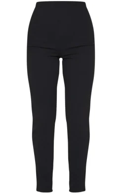 Black Slim Leg Crepe Pants