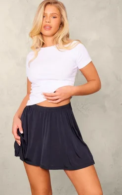 Black Slinky A Line Skort