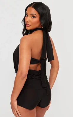 Black Slinky Halterneck Unitard