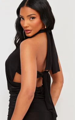 Black Slinky Halterneck Unitard