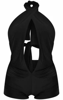 Black Slinky Halterneck Unitard