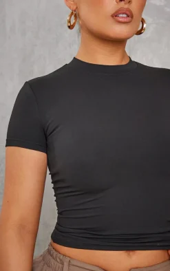 Black Snatched Sculpt Short Sleeve T Shirt