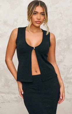 Black Soft Rib Maxi Skirt