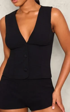 Black Soft Tailored Hotpants