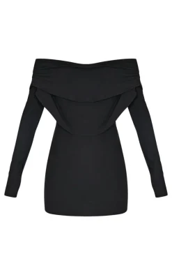 Black Soft Touch Long Sleeve Mini Dress