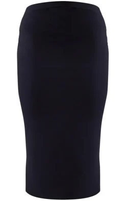 Black Soft Touch Midi Skirt