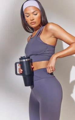 Black Stainless Steel Travel Tumbler Cup 900ml