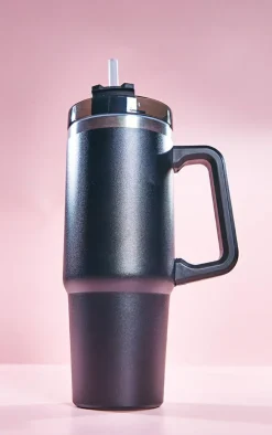 Black Stainless Steel Travel Tumbler Cup 900ml