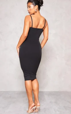 Black Strappy Midi Dress