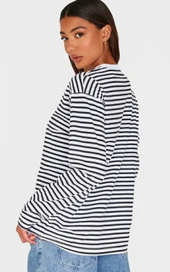 Black Stripey Oversized T Shirt