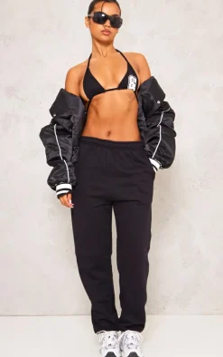 Black Sweat Cuffed High Waist Sweatpants