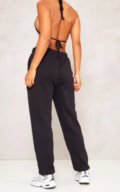 Black Sweat Cuffed High Waist Sweatpants