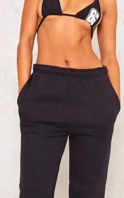Black Sweat Cuffed High Waist Sweatpants