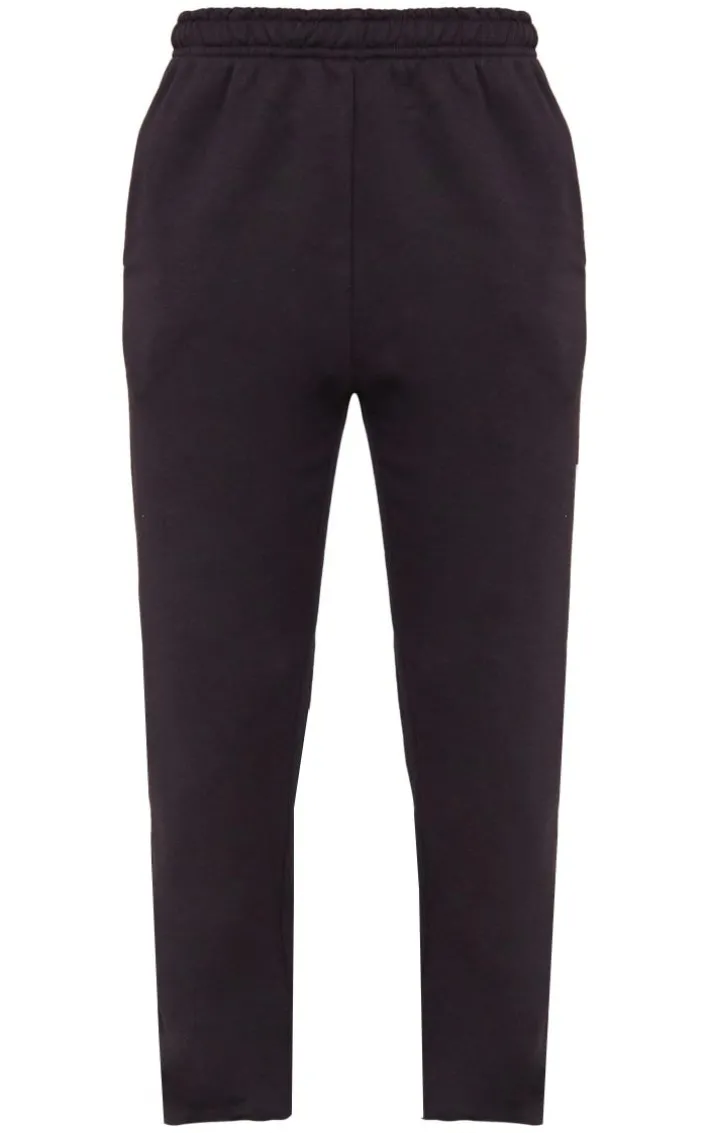 Black Sweat Cuffed High Waist Sweatpants