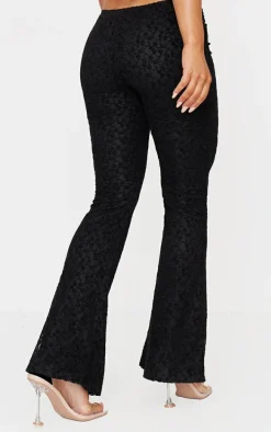 Black Velvet Lace Flare Leg Pants