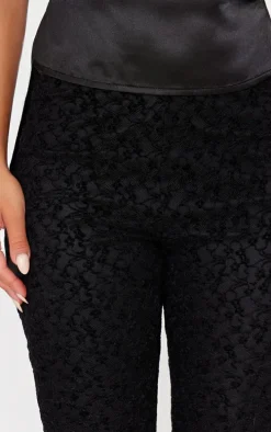 Black Velvet Lace Flare Leg Pants
