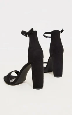 Black Wide Fit Block Heeled Sandals