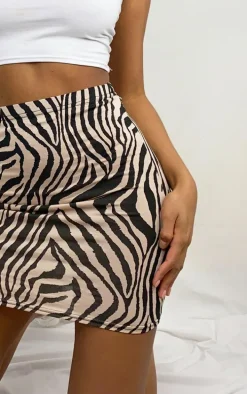 Black Zebra Basic Mini Skirt