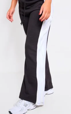 Black Zip Side Wide Leg Sweatpants