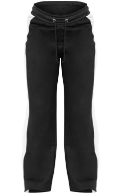 Black Zip Side Wide Leg Sweatpants