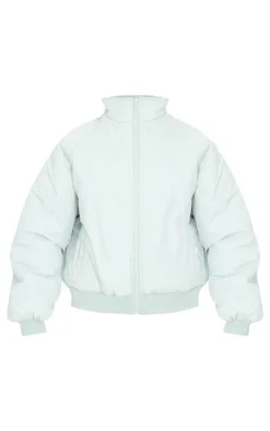 Blue & Pink Reversible Bomber Puffer Jacket