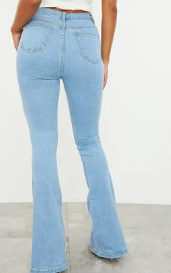 Blue 5 Pocket Stretch Flared Jeans