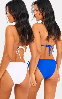 Blue And White 2 Pack Triangle Bikini Set