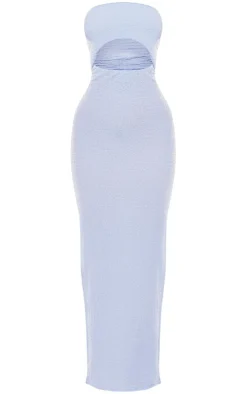 Blue Bandeau Cut Out Midaxi Dress